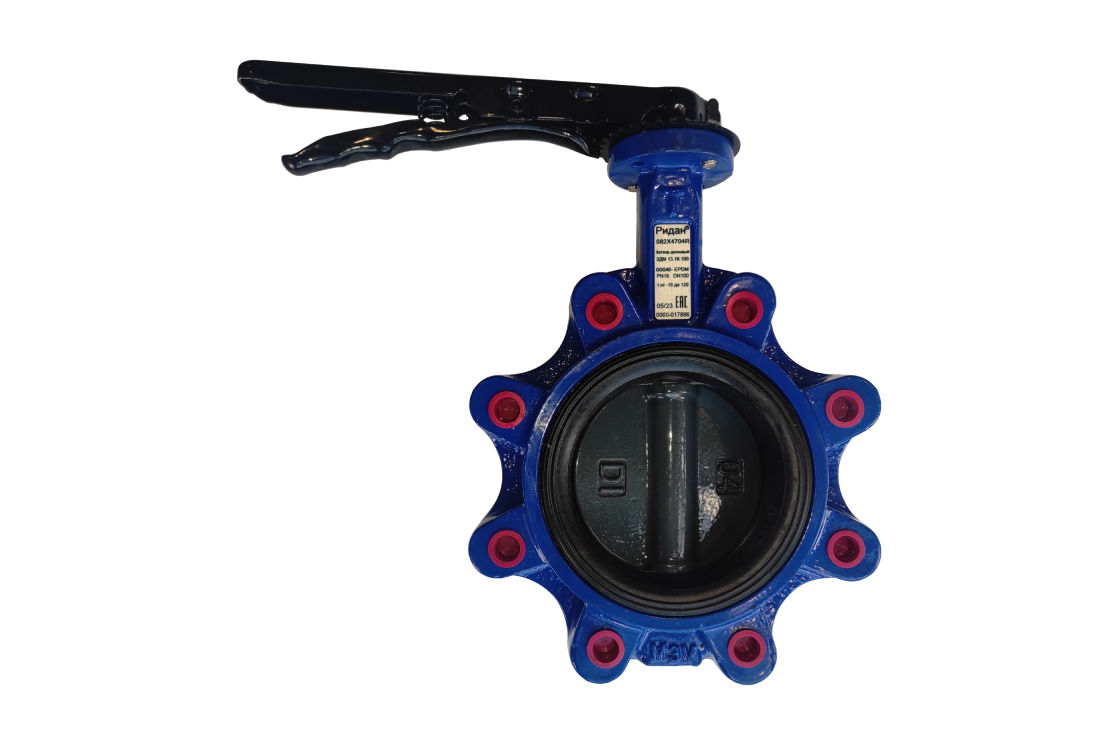 Затворы дисковые ЗДМ с рукояткой, корпус с резьбовыми проушинами