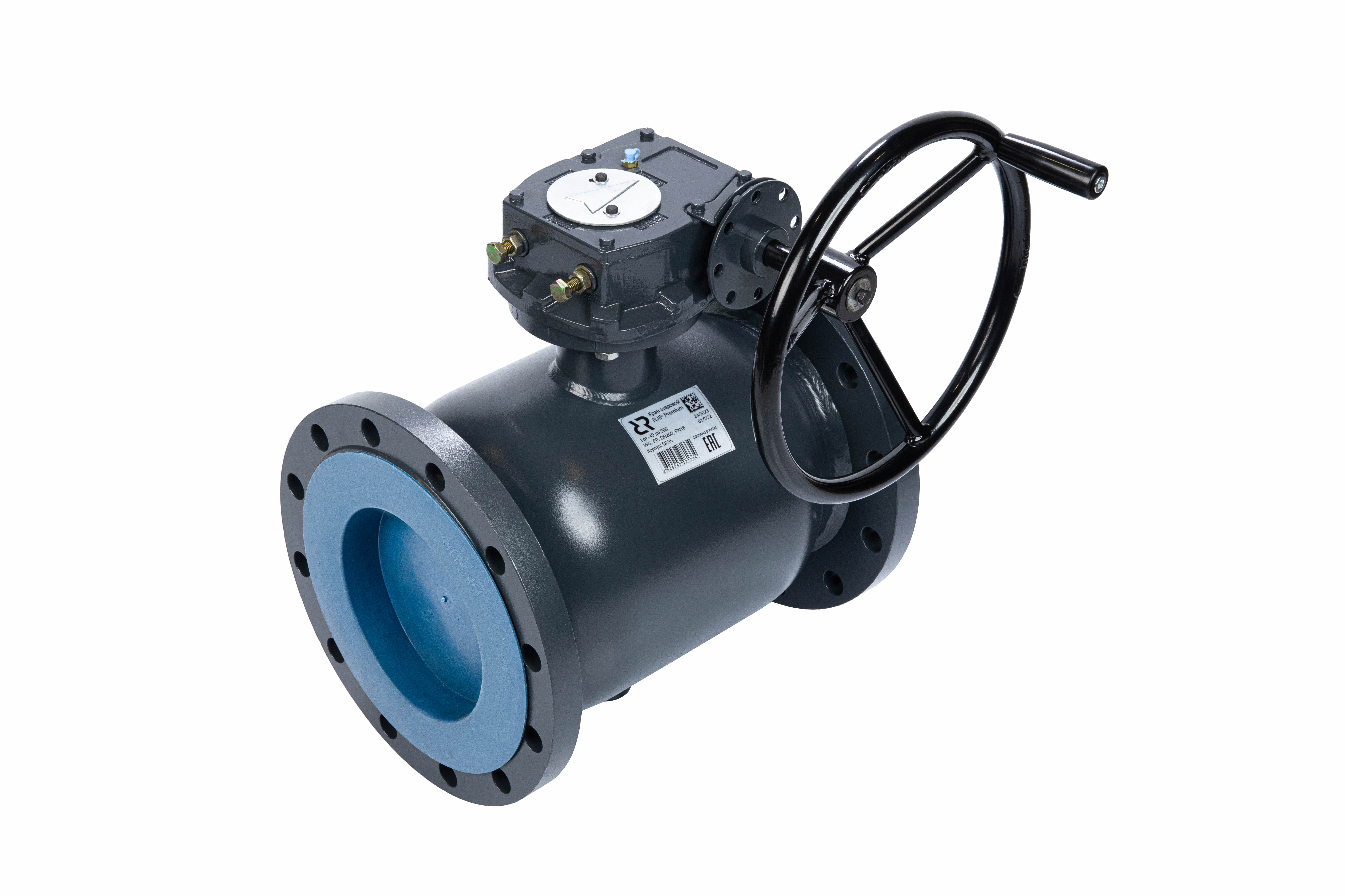 Ридан RJIP Premium 065N0276GR — Кран шаровой FF DN400 PN16 WG (фланцевый, с редуктором, стандартный проход)