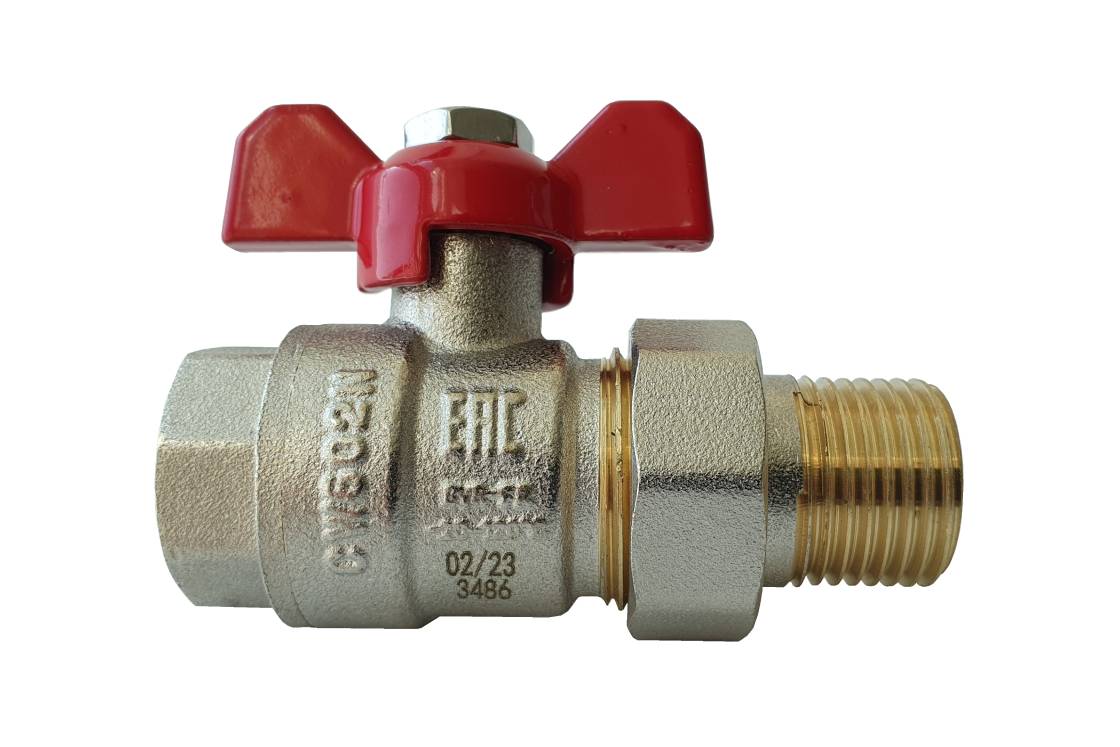 Ридан 065B8305RG — BVR-FR кран шаровой ГОСТ Р 59553 с накидной гайкой и ниппелем, DN25; PN40