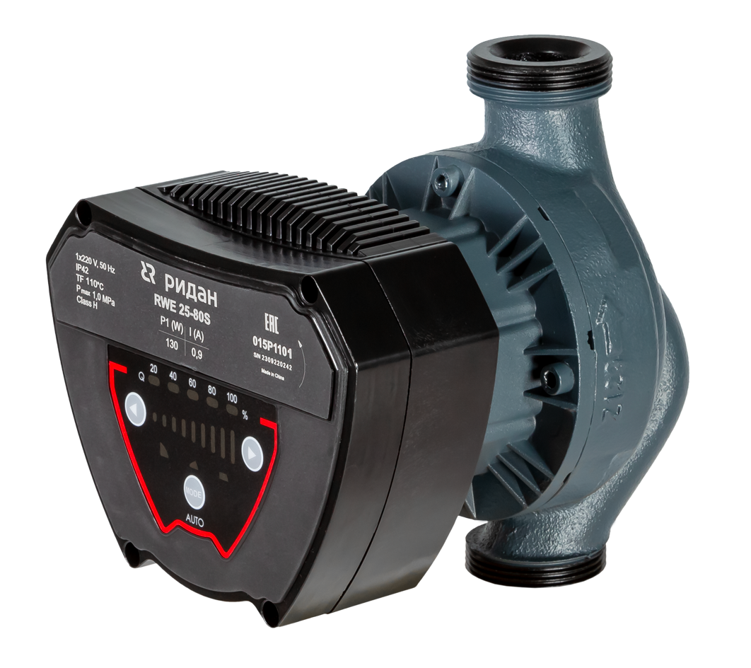 Ридан 015P1103 — Насос RWE 25-120S с электронным регулированием, DN 25, PN 10, длина 180 мм, присоединение — резьба