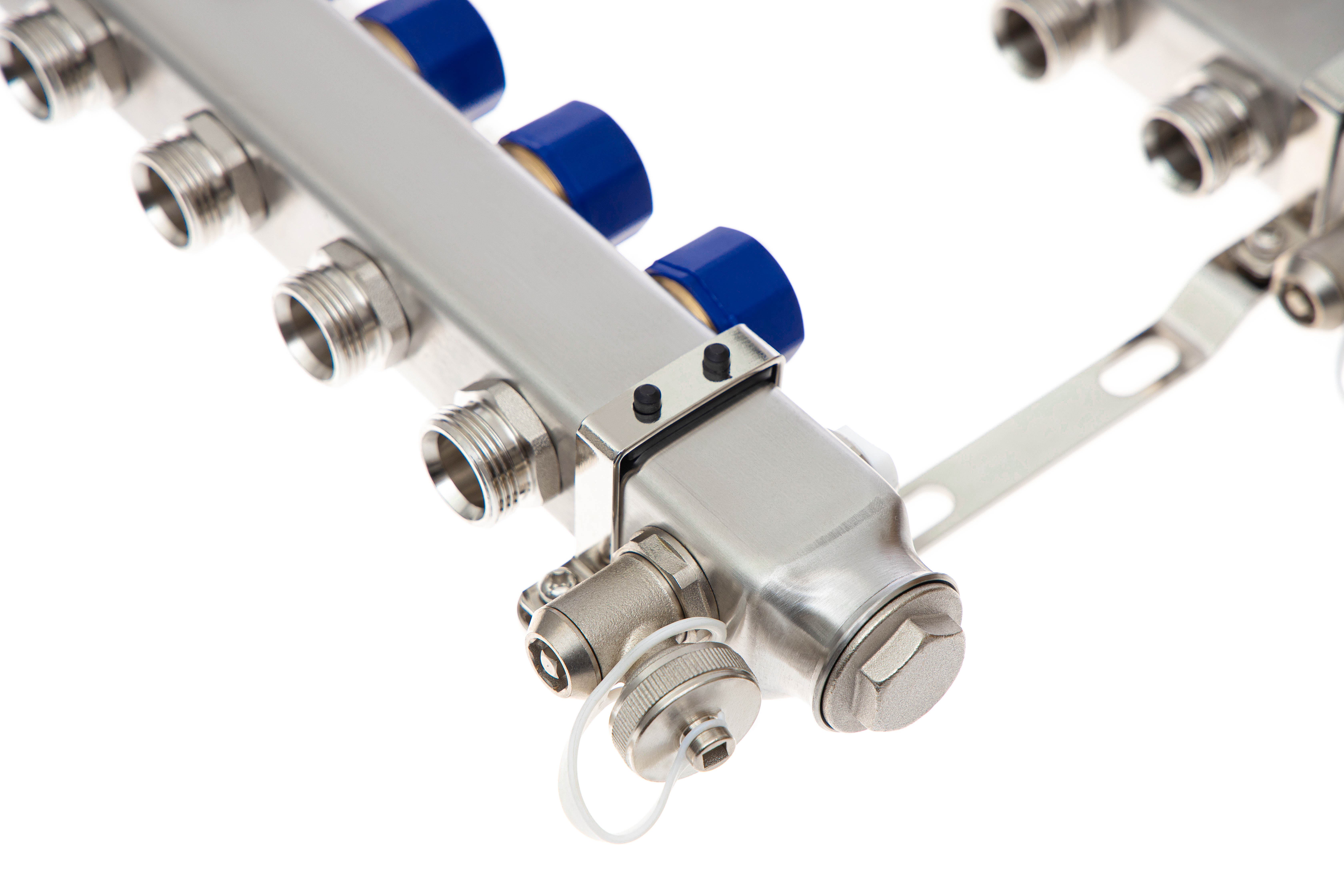 Ридан 088U0962R — Комплект коллекторов SSM-12RF set с расходомерами, кронштейнами, ручным воздухоотводчиком, сливным краном и торцевой заглушкой, 12 контуров