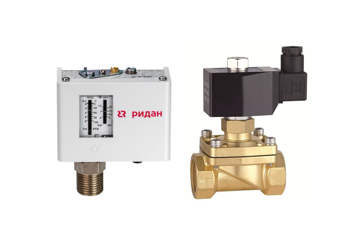 Ридан 333U3520R — Комплект КИПиА для подпитки: реле давления KPI35R G ½ и электромагнитный клапан EV252WR G ¾